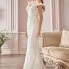 Cinderella Divine Bridal - Sweetheart Glitter Print Wedding Dress CD929