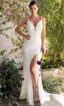 Cinderella Divine Bridals - CF319W Scallop-Trimmed Lace Bridal Gown