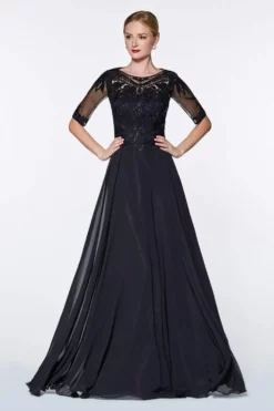Cinderella Divine - CD0134 Beaded Lace Chiffon A-line Dress 10 Cinderella Divine - CD0134 Beaded Lace Chiffon A-line Dress -Hot Sale WEDDING Store cinderella divine cd0134 beaded lace chiffon a line dress special occasion dress s black 14403323134035