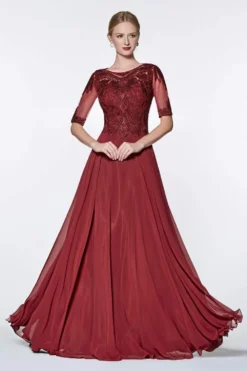 Cinderella Divine - CD0134 Beaded Lace Chiffon A-line Dress 12 Cinderella Divine - CD0134 Beaded Lace Chiffon A-line Dress -Hot Sale WEDDING Store cinderella divine cd0134 beaded lace chiffon a line dress special occasion dress s burgundy 14403324051539