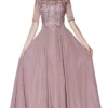 Cinderella Divine - CD0134 Beaded Lace Chiffon A-line Dress