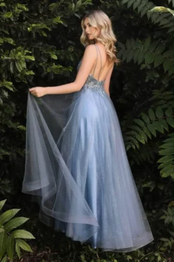 Cinderella Divine - CD0154 Plunging Beaded Appliqued Tulle Dress -Hot Sale WEDDING Store cinderella divine cd0154 plunging beaded appliqued tulle dress bridesmaid dresses 31040558530643