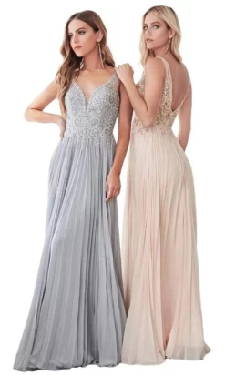 Cinderella Divine - CD0158 Lace Appliqued A-Line Dress