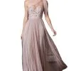 Cinderella Divine - CD169 Beaded Asymmetric Pleated A-line Dress