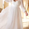 Cinderella Divine CD243WC - Sheer Long Sleeve Wedding Gown