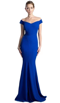 Cinderella Divine - CD711 Sleek Off-Shoulder Jersey Sheath Prom Dress -Hot Sale WEDDING Store cinderella divine cd711 sleek off shoulder jersey sheath prom dress bridesmaid dresses s royal 5648578412601