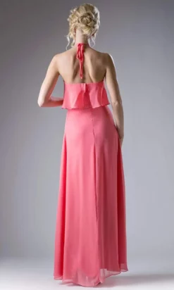 Cinderella Divine - CF130 Flounce Halter Style Chiffon A Line Dress -Hot Sale WEDDING Store cinderella divine cf130 flounce halter style chiffon a line dress special occasion dress 14646810935379
