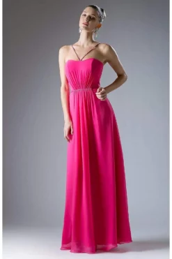 Cinderella Divine - CH529 Beaded Spaghetti Straps Chiffon A Line Gown -Hot Sale WEDDING Store cinderella divine ch529 beaded spaghetti straps chiffon a line gown bridesmaid dresses xs fuchsia 13811757285459