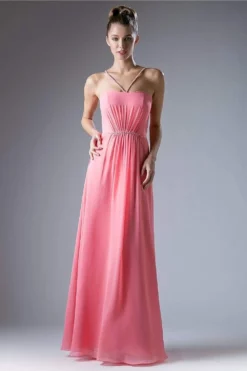 Cinderella Divine - CH529 Beaded Spaghetti Straps Chiffon A Line Gown -Hot Sale WEDDING Store cinderella divine ch529 beaded spaghetti straps chiffon a line gown bridesmaid dresses xs peach 13811759218771