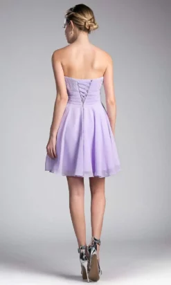 Cinderella Divine - CJ216S Rosette Pleated Sweetheart Chiffon Cocktail Dress -Hot Sale WEDDING Store cinderella divine cj216s rosette pleated sweetheart chiffon cocktail dress special occasion dress 14647085006931