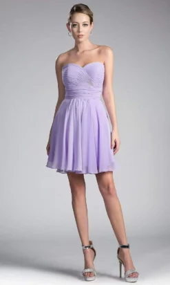 Cinderella Divine - CJ216S Rosette Pleated Sweetheart Chiffon Cocktail Dress -Hot Sale WEDDING Store cinderella divine cj216s rosette pleated sweetheart chiffon cocktail dress special occasion dress 2 lilac 14647085170771
