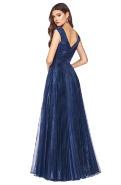 Cinderella Divine - CJ539 V-neck Pleated Metallic A-line Dress -Hot Sale WEDDING Store cinderella divine cj539 v neck pleated metallic a line dress prom dresses 28832086851667