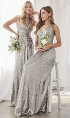 Cinderella Divine - ET326 Surplice Bodice Draping Sequined Gown -Hot Sale WEDDING Store cinderella divine et326 surplice bodice draping sequined gown prom dresses 2 gray 28142035009619
