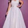 Cinderella Divine - Glitter A-Line Bridal Gown CD214W - 1 Pc Off White In Size 16 Available