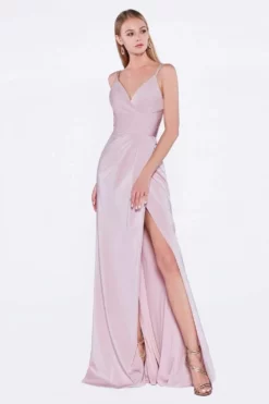 Cinderella Divine - KC1850 Sleeveless Wrap Bodice Drape-Detailed Gown -Hot Sale WEDDING Store cinderella divine kc1850 sleeveless wrap bodice drape detailed gown evening dresses 2 tea rose 28620775456851