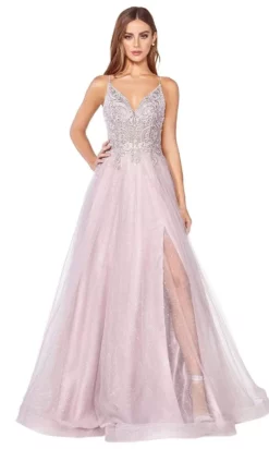 Cinderella Divine - KC897 Embroidered Lace A-line Long Dress