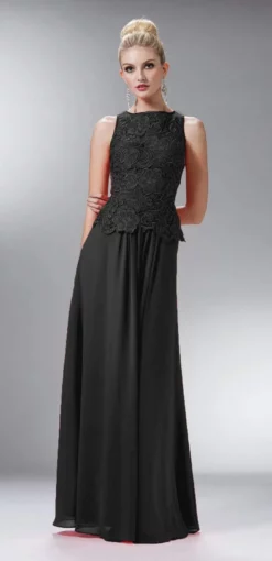 Cinderella Divine - Lace Bateau Neck Chiffon A-line Dress -Hot Sale WEDDING Store cinderella divine lace bateau neck chiffon a line dress bridesmaid dresses xs black 27945626730579
