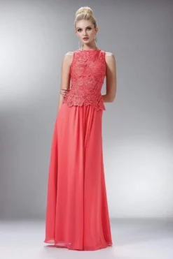 Cinderella Divine - Lace Bateau Neck Chiffon A-line Dress -Hot Sale WEDDING Store cinderella divine lace bateau neck chiffon a line dress bridesmaid dresses xs coral 27945644392531