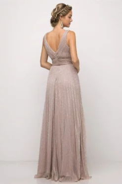 Cinderella Divine - Plunging V-Neck Shirr-Ornate A-Line Evening Gown -Hot Sale WEDDING Store cinderella divine plunging v neck shirr ornate a line evening gown mother of the bride dresses 28141978353747