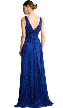 Cinderella Divine - Plunging V-Neck Shirr-Ornate A-Line Evening Gown -Hot Sale WEDDING Store cinderella divine plunging v neck shirr ornate a line evening gown mother of the bride dresses 28286741676115