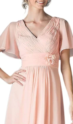 Cinderella Divine - Rosette Accented Ruched V-neck A-line Dress 8 Cinderella Divine - Rosette Accented Ruched V-neck A-line Dress -Hot Sale WEDDING Store cinderella divine rosette accented ruched v neck a line dress special occasion dress 28705707622483