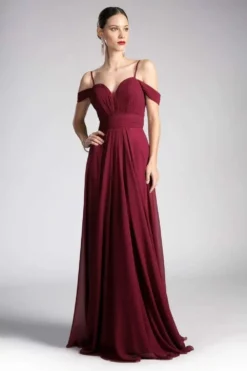 Cinderella Divine - Shirred Plunging Sweetheart Cold Shoulder Chiffon Gown 23 Cinderella Divine - Shirred Plunging Sweetheart Cold Shoulder Chiffon Gown -Hot Sale WEDDING Store cinderella divine shirred plunging sweetheart cold shoulder chiffon gown prom dresses 2 burgundy 28284741550163