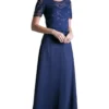Cinderella Divine - Short Sleeve Lace Bodice Mock Two-Piece Dress