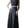 Cinderella Divine Sleeveless A-line Lace Dress With Sparkling Beaded Waist - 1 Pc Black In Size XL Available