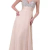 Cinderella Divine - Sleeveless Bedazzled Plunging V-neck A-line Dress