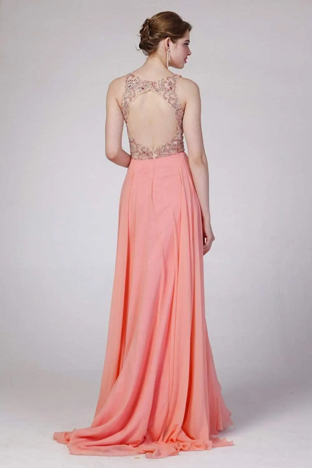 Cinderella Divine - Sleeveless Embellished Ruched A-line Dress 2 Cinderella Divine - Sleeveless Embellished Ruched A-line Dress - Image 2