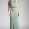 Cinderella Divine - Sleeveless Halter Neck Blouson Sheath Dress