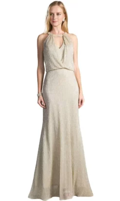 Cinderella Divine - Sleeveless Halter Neck Blouson Sheath Dress -Hot Sale WEDDING Store cinderella divine sleeveless halter neck blouson sheath dress special occasion dress xs champagne 28828185296979
