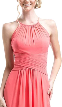 Cinderella Divine - Sleeveless Ruched Halter A-line Dress -Hot Sale WEDDING Store cinderella divine sleeveless ruched halter a line dress special occasion dress 13746213650515