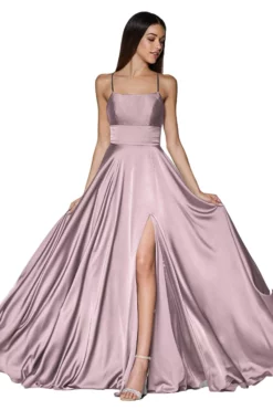 Cinderella Divine - Straight Across A-Line Evening Dress CJ527 - 1 Pc Dusty Rose In Size 16 Available