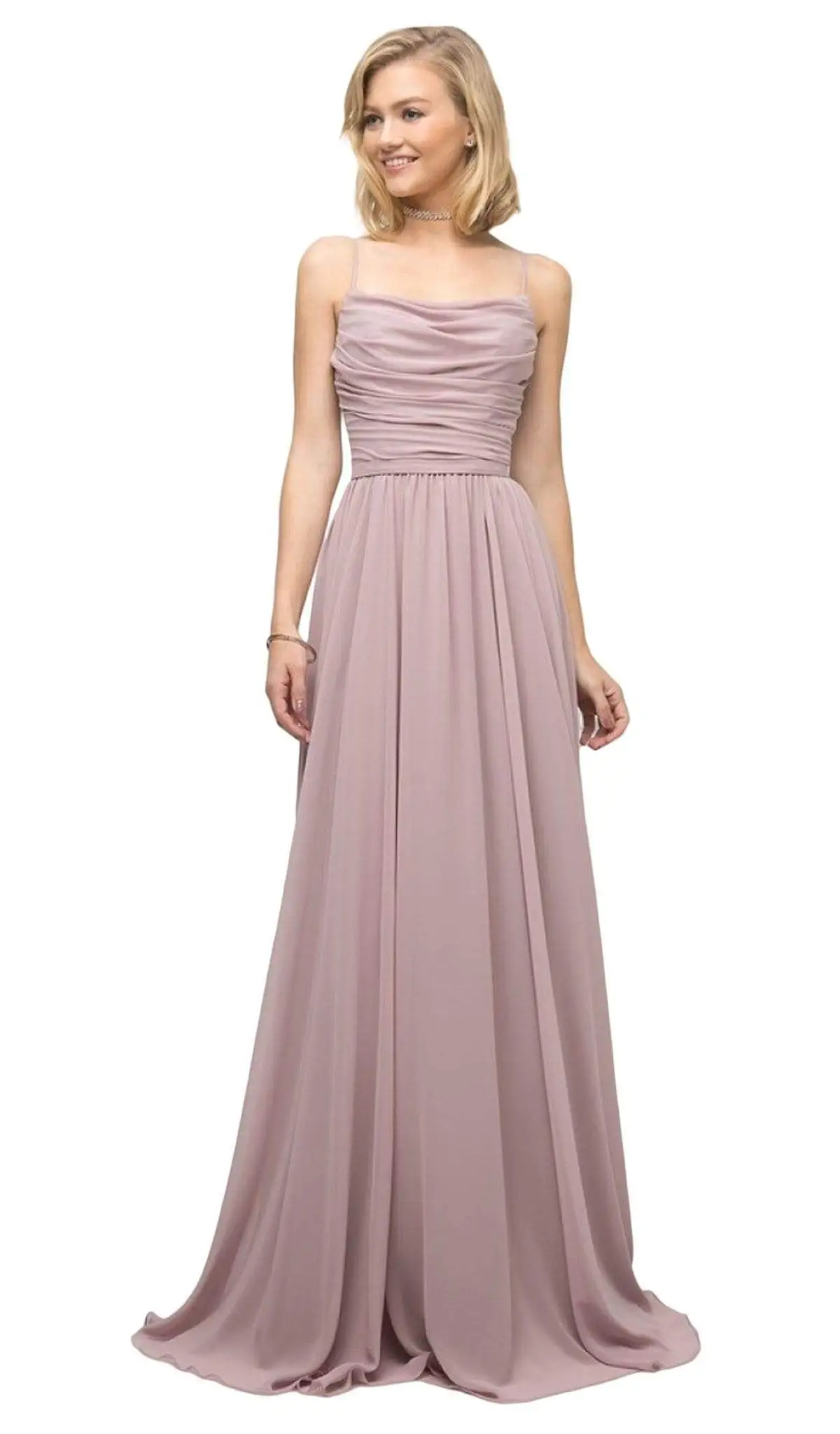 Cinderella Divine - UR136 Sleeveless Empire Waist Chiffon Dress 1 Cinderella Divine - UR136 Sleeveless Empire Waist Chiffon Dress