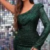 Clarisse 30209 - One Shoulder Sequin Cocktail Dress