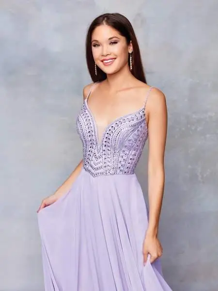 Clarisse - 3733 Plunging Sweetheart Beaded Chiffon Gown 2 Clarisse - 3733 Plunging Sweetheart Beaded Chiffon Gown - Image 2