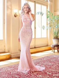 Clarisse - 4914 Sequined Fitted Evening Gown