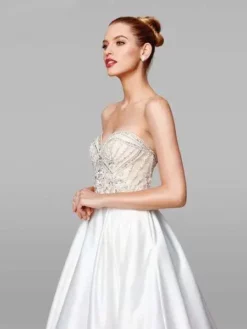 Clarisse - 600157 Beaded Sweetheart Satin A-line Gown -Hot Sale WEDDING Store clarisse 600157 beaded sweetheart satin a line gown wedding dresses 7355759689811