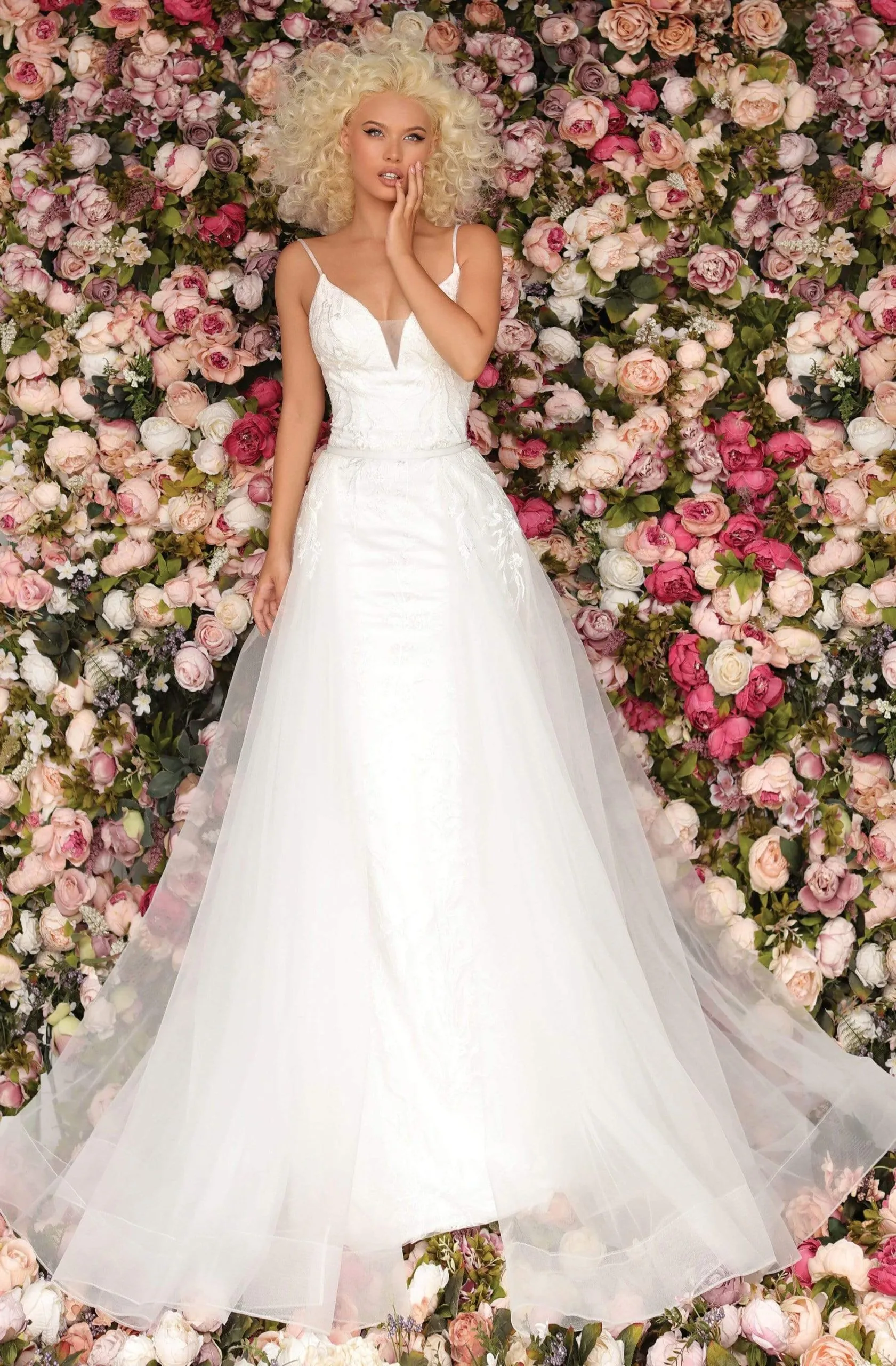 Clarisse - 8160 Sleeveless V Neck Sheath Dress With Overskirt 3 Clarisse - 8160 Sleeveless V Neck Sheath Dress With Overskirt - Image 3