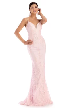 Clarisse - 8160 Sleeveless V Neck Sheath Dress With Overskirt