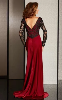 Clarisse - M6222 Lace Sleeved V-neck Dress -Hot Sale WEDDING Store clarisse m6222 lace sleeved v neck dress special occasion dress 5500853616697