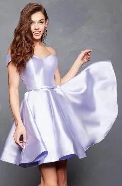 Clarisse - S3442 Bare Off Shoulder A Line Cocktail Dress -Hot Sale WEDDING Store clarisse s3442 bare off shoulder a line cocktail dress cocktail dresses 0 lilac 28050557010003