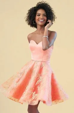 Clarisse - S7043 Strapless Satin Sweetheart Embroidered A-line Dress