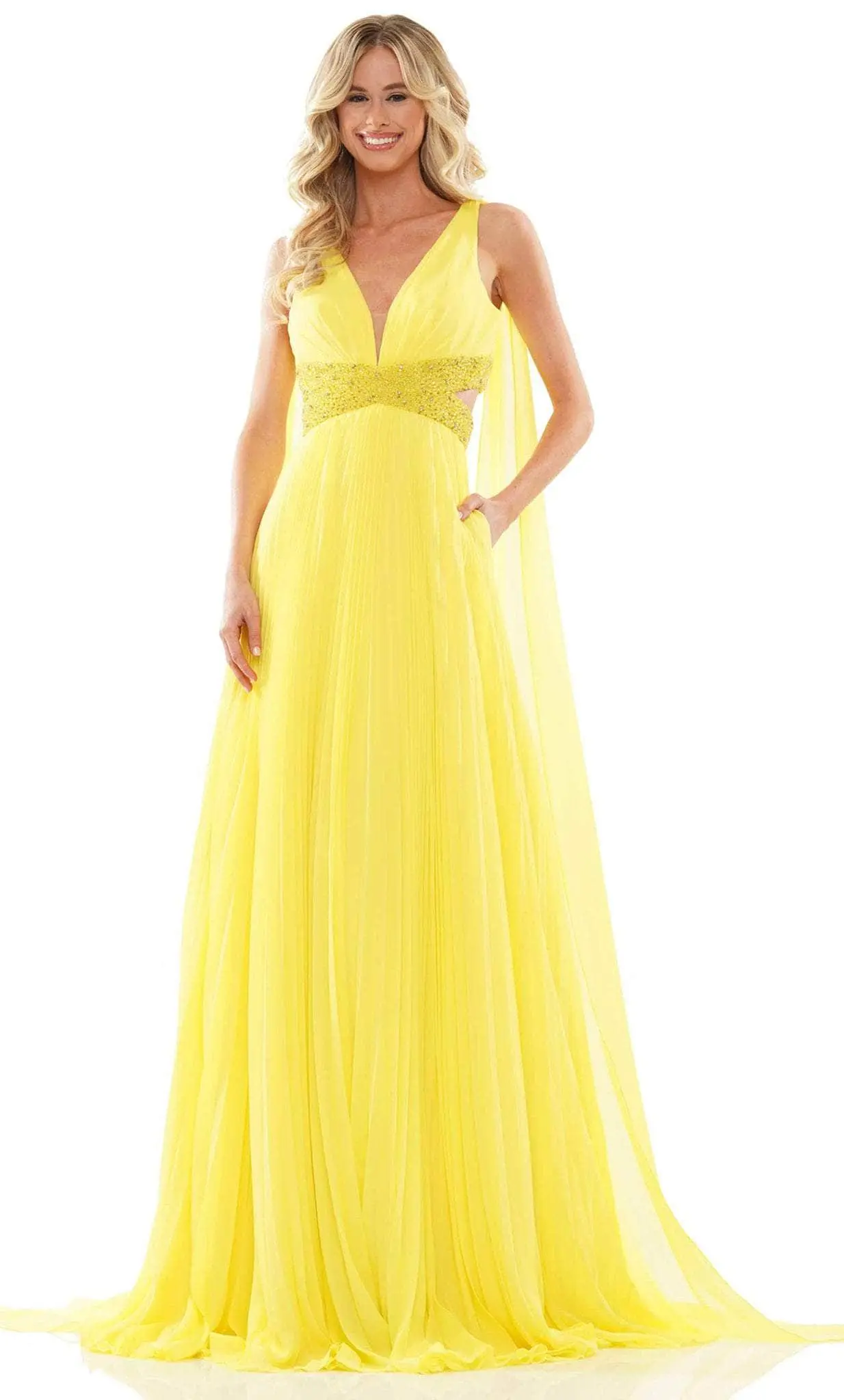 Colors Dress 2895 - Sleeveless V-Neck Prom Dress 4 Colors Dress 2895 - Sleeveless V-Neck Prom Dress - Image 4