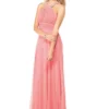 Colors Dress Crystal High Halter Shirred Chiffon Gown G183 - 1 Pc Blush In Size 16 Available