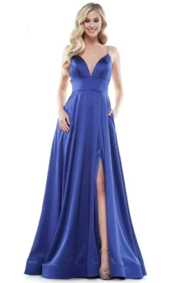 Colors Dress - G968 Strappy Satin A-Line Gown -Hot Sale WEDDING Store colors dress g968 strappy satin a line gown prom dresses 29332353941587