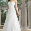Da Vinci Bridal - 50070 Sweetheart Pleated Satin Embroidered Gown