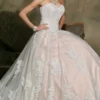 Da Vinci Bridal - 50331 Strapless Lace Tulle Ballgown Wedding Dress
