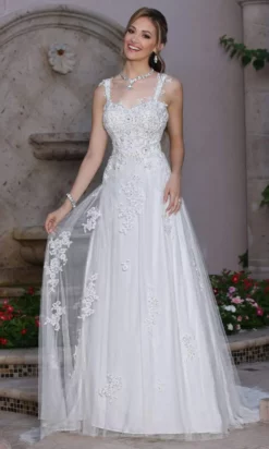 Da Vinci Bridal - 50361 Sweetheart V Back Embellished Gown